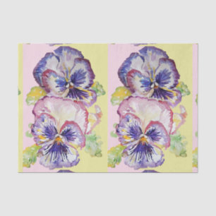 Pretty Pansy Flower Floral Pastel Pink Pattern Tissue Paper