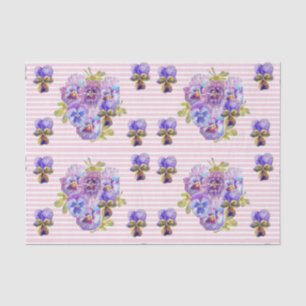 Pretty Pansy Flower Floral Pastel Pink Pattern Tissue Paper