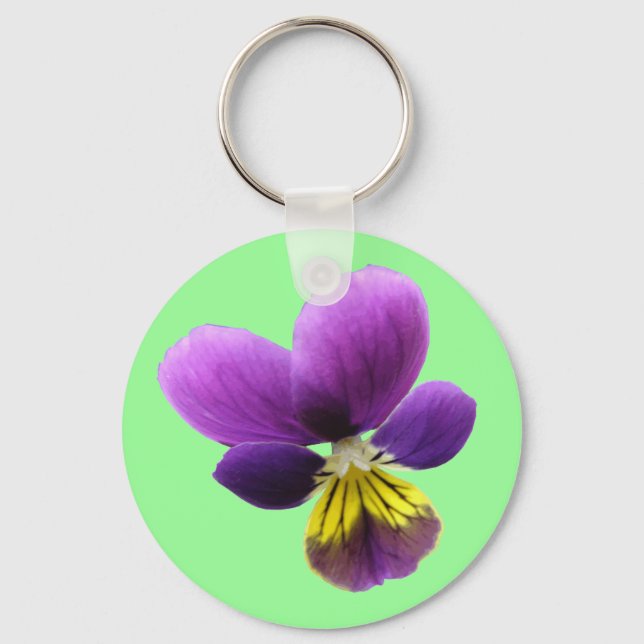 Pretty Pansy Keychain (Front)
