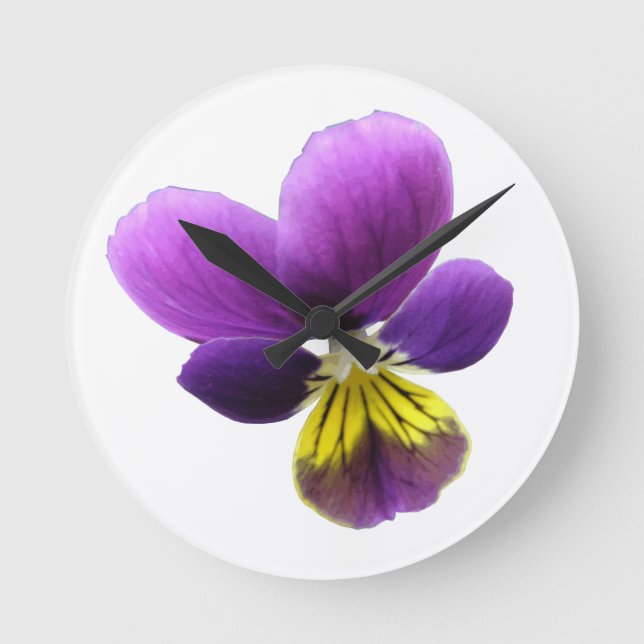Pretty Pansy Wall Clock (Front)