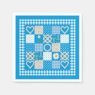 Pretty Paper Napkins: Daisychains Faux Patchwork Napkin