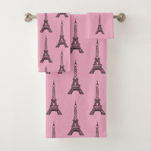 Pretty Paris Eiffel Tower Bath Towels Set Gift