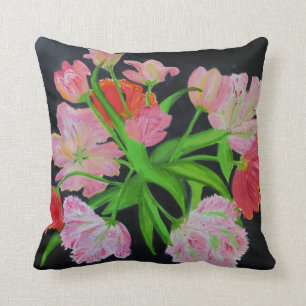 Pretty Parrot Tulips Pillow