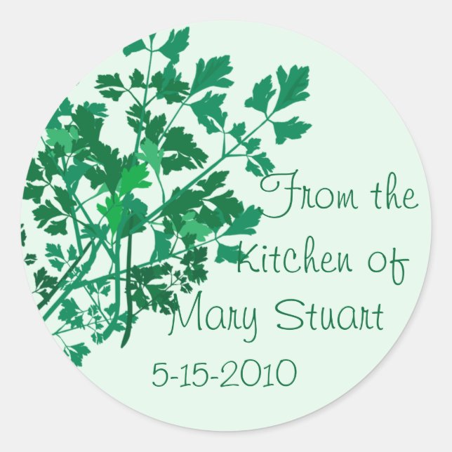 Pretty Parsley Decorated Canning Labels (Front)