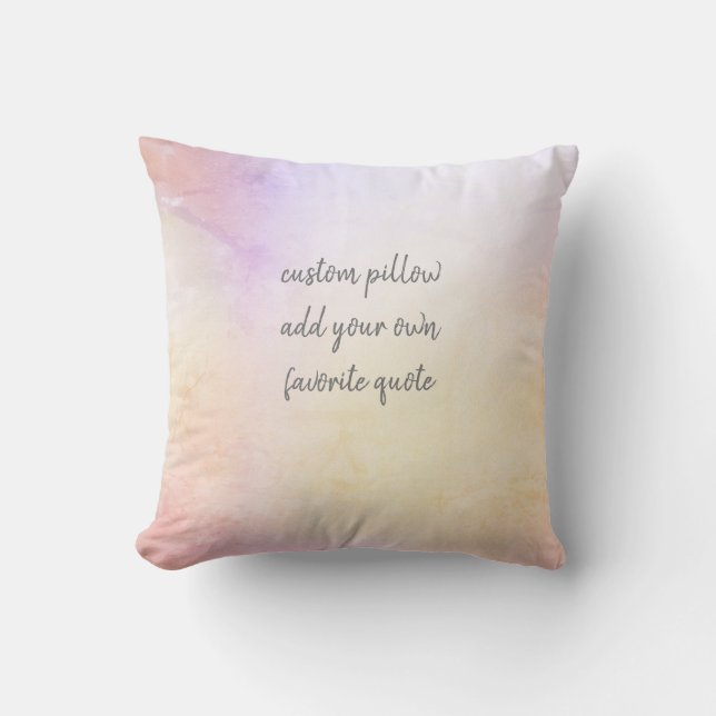 pretty pastel add your text pink and yellow custom cushion (Front)