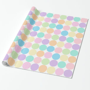 Pretty Pastel Big Dots Pattern Wrapping Paper
