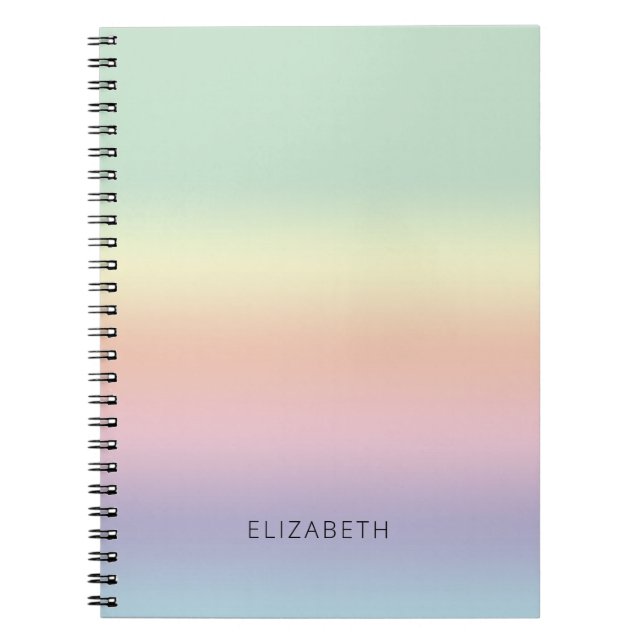 Pretty Pastel Blend Personalised Notebook (Front)