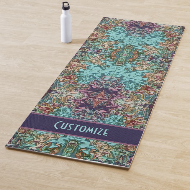 Pretty Pastel Boho Fun Custom Abstract Modern  Yoga Mat (In Situ)