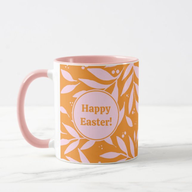 Pretty pastel branches - orange and pink Easter Mug (Left)