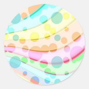 Pretty Pastel Bubbles Classic Round Sticker