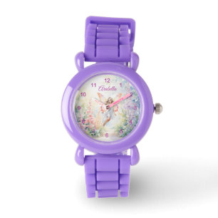 Pretty Pastel Butterfly Fairy in Flower Garden Watch