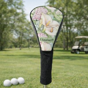 Pretty Pastel Calla Lily Personalised Golf Head Cover