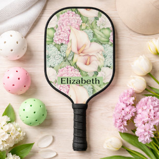 Pretty Pastel Calla Lily Personalised Pickleball Paddle