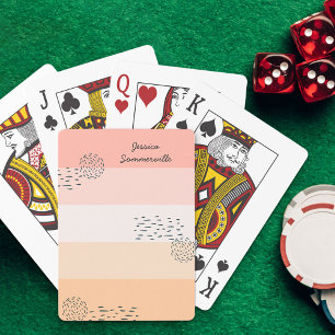 Pretty Pastel Colour Block Stripe and Doodle Playing Cards