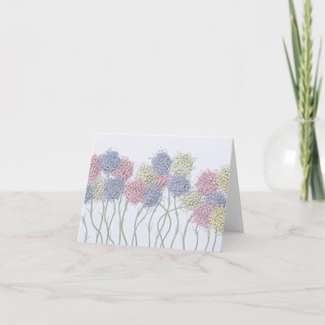 Pretty Pastel Coloured Flowers Card (Front)