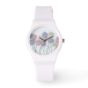 Pretty Pastel Coloured Flowers Watch