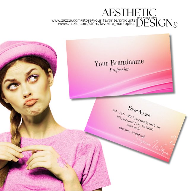 Pretty Pastel Colourful Curved Decor Outstandingly Business Card (Creator Uploaded)