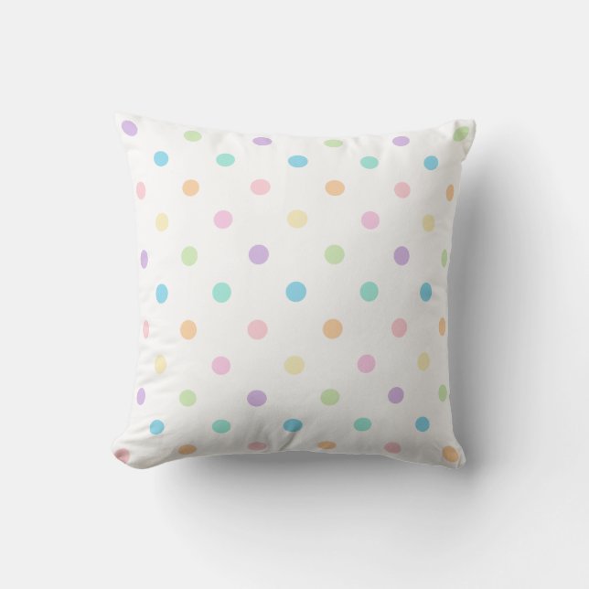 Pretty Pastel Dots Pattern Pillow (Front)