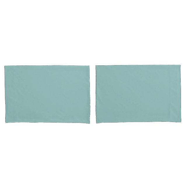 Pretty Pastel Eggshell Blue Solid Print Pillowcase (Front-Set)