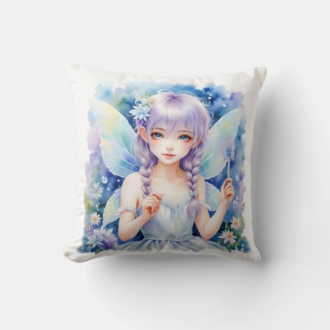 Pretty Pastel Fairy Cushion (Front)