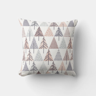 Pretty Pastel Festive Christmas Tree Pattern Cushion