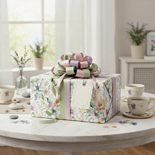 Pretty pastel floral pattern wrapping paper