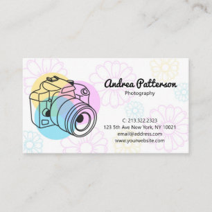 Pretty Pastel Floral Photography Business Card