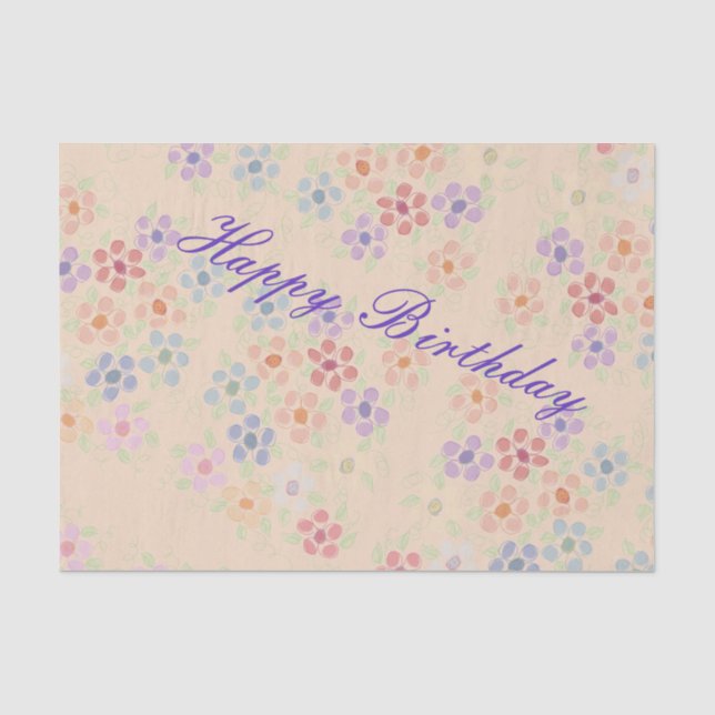 Pretty Pastel Flowered Tissue Paper (Front)