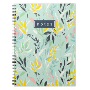Pretty Pastel Foliage Pattern Notebook