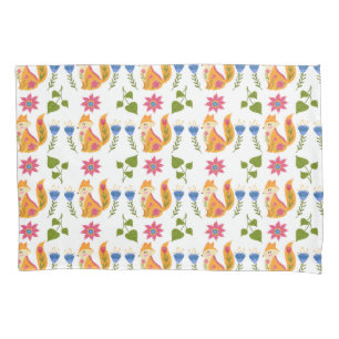 Pretty Pastel Foxy Floral Pattern Pillowcase