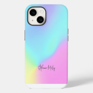 Pretty pastel gradient personalised iPhone 14 case