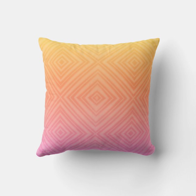 Pretty Pastel Hypnotic Diamond Modern Pop Art Cushion (Back)