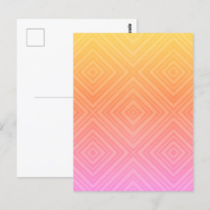 Pretty Pastel Hypnotic Diamond Modern Pop Art Postcard