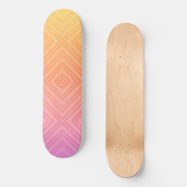 Pretty Pastel Hypnotic Diamond Modern Pop Art  Skateboard (Front)