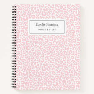 Pretty Pastel Leopard Print Pattern Pink Notebook