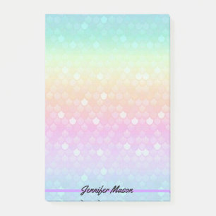 Pretty Pastel Mermaid Personal Add Name Large Post-it Notes