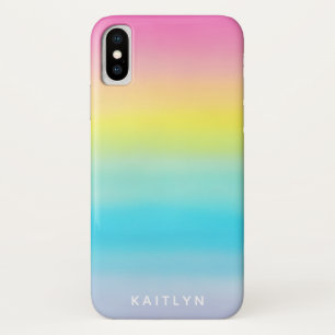 Pretty Pastel Ombre Rainbow Name Girly Case-Mate iPhone Case