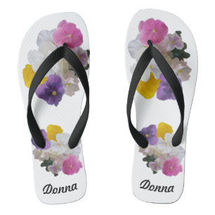 Pretty Pastel Pansies Jandals