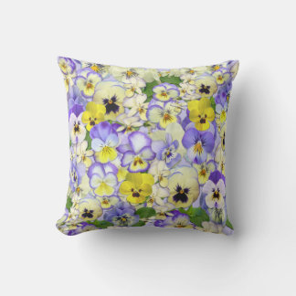 Pretty Pastel Pansies Lumbar Pillow