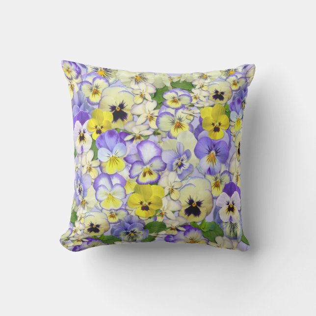Pretty Pastel Pansies Lumbar Pillow (Front)