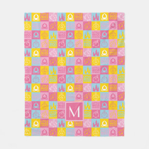 Pretty Pastel Pattern   Monogram Fleece Blanket