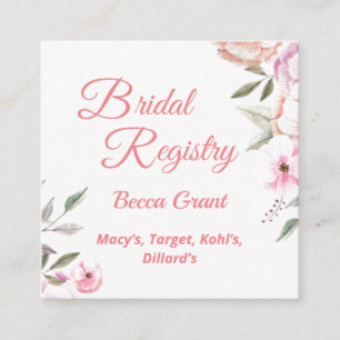 Pretty Pastel Petals Bridal Registry Enclosure Card
