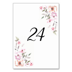 Pretty Pastel Petals Table Number