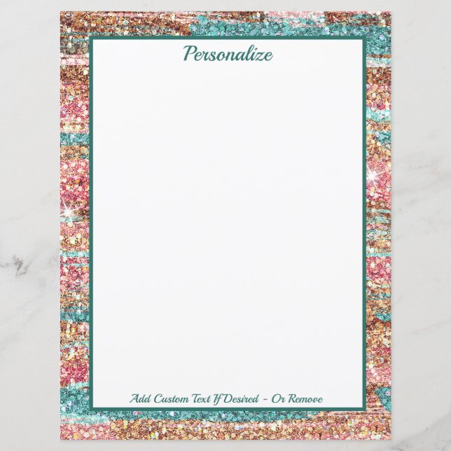 Pretty Pastel Pink Blue Glitter Personalised (Front)