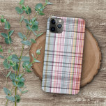 Pretty Pastel Pink Blue Retro Tartan Plaid Pattern Case-Mate iPhone Case<br><div class="desc">Contemporary white, pale baby blue, light green and pastel pink classic tartan pattern. Beautiful, modern and cool cover for the trend-savvy and art-loving hip trendsetter, artsy motif lover who wants to protect their phone from dust and dirt, wear and tear. This design is available Apple iPhone 6, 7 and 8...</div>