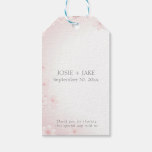 Pretty Pastel Pink Cherry Blossom Wedding favour Gift Tags