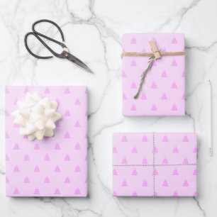 Pretty Pastel Pink Christmas Trees Pattern Wrapping Paper Sheet
