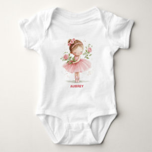 Pretty Pastel Pink Little Ballerina Baby Bodysuit