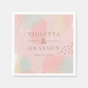Pretty Pastel Pink Modern Art Napkin