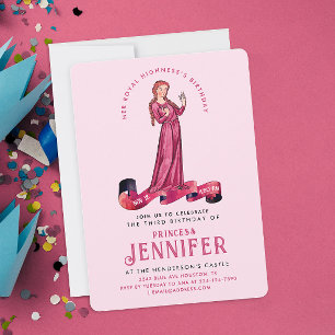 Pretty Pastel Pink Princess Fairytale Enchanted    Invitation